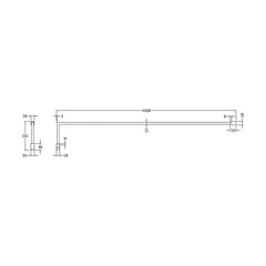 [BEFX025] Contemporary Screen Support Bar Kit Wetroom Accessories, Choice of Colour - Technical Drawing