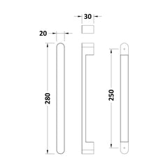 [BEHAN1204] Sonic Enclosure Handle - Technical Drawing