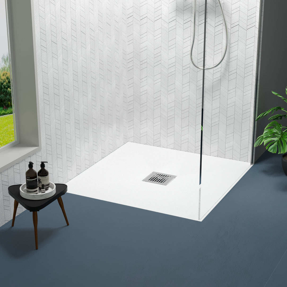 [BELT61006] Balterley Shower Tray Ultra-Slim 32mm Low-Profile Square - Choice of Size and Finish - Lifestyle 1