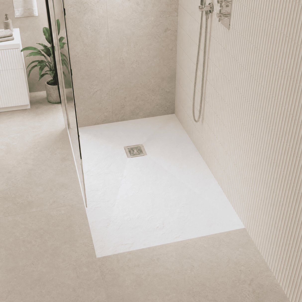 [BELT61034] Balterley Shower Tray Premium Slimline Rectangular - Multiple Sizes and Finishes - Lifestyle 1