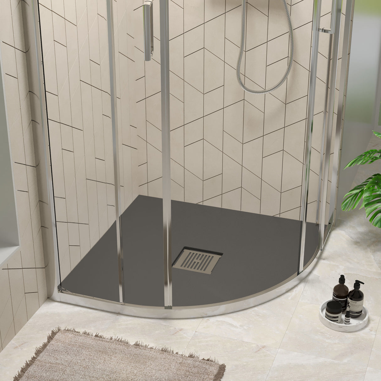 [BELT71105] Balterley Shower Tray Premium Slimline Quadrant - Multiple Sizes and Finishes - Lifestyle 1