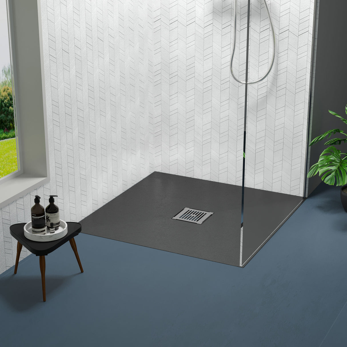 [BELT91010] Balterley Shower Tray Ultra-Slim 32mm Low-Profile Square - Choice of Size and Finish - Lifestyle 1