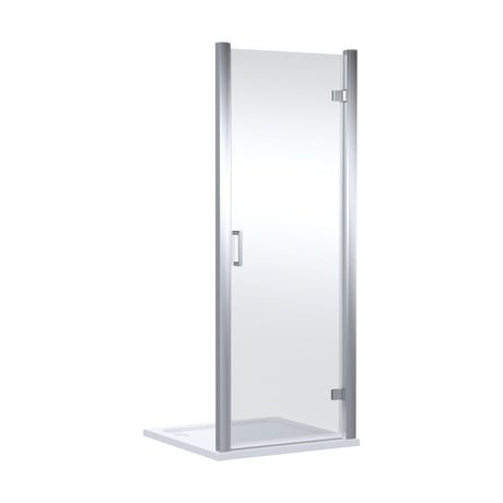 [BELUHD80-E8] Ellenhall 8mm Toughened Safety Glass Hinged Shower Door, 1900mm Height - Choice of Size and Finish - Cutout