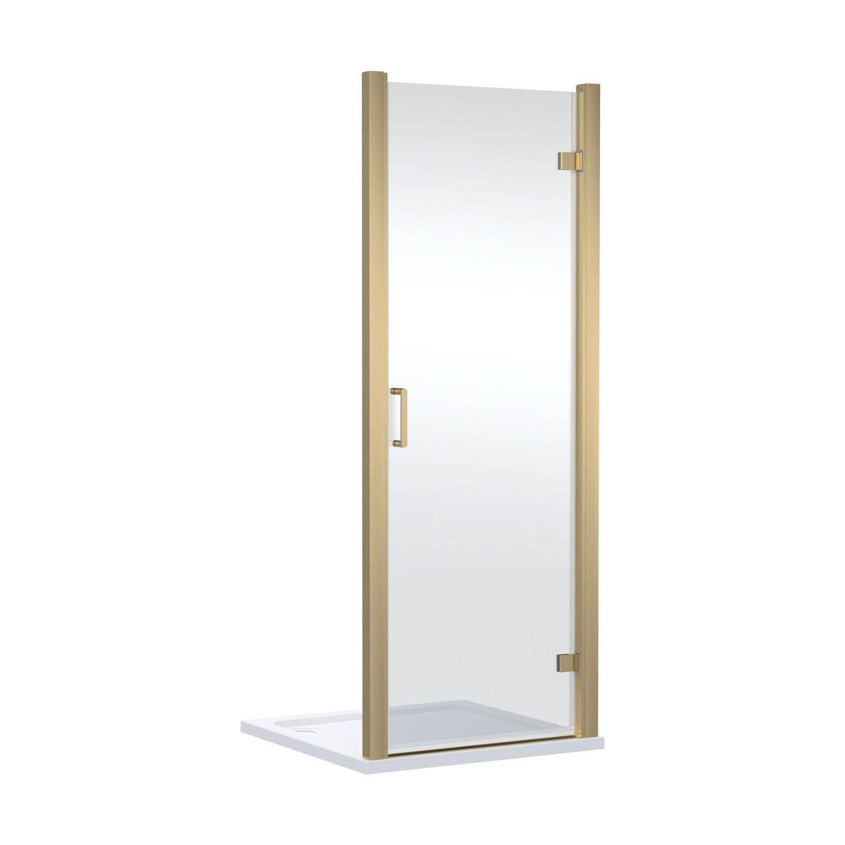 [BELUHD80BB-E8] Ellenhall 8mm Toughened Safety Glass Hinged Shower Door, 1900mm Height - Choice of Size and Finish - Cutout