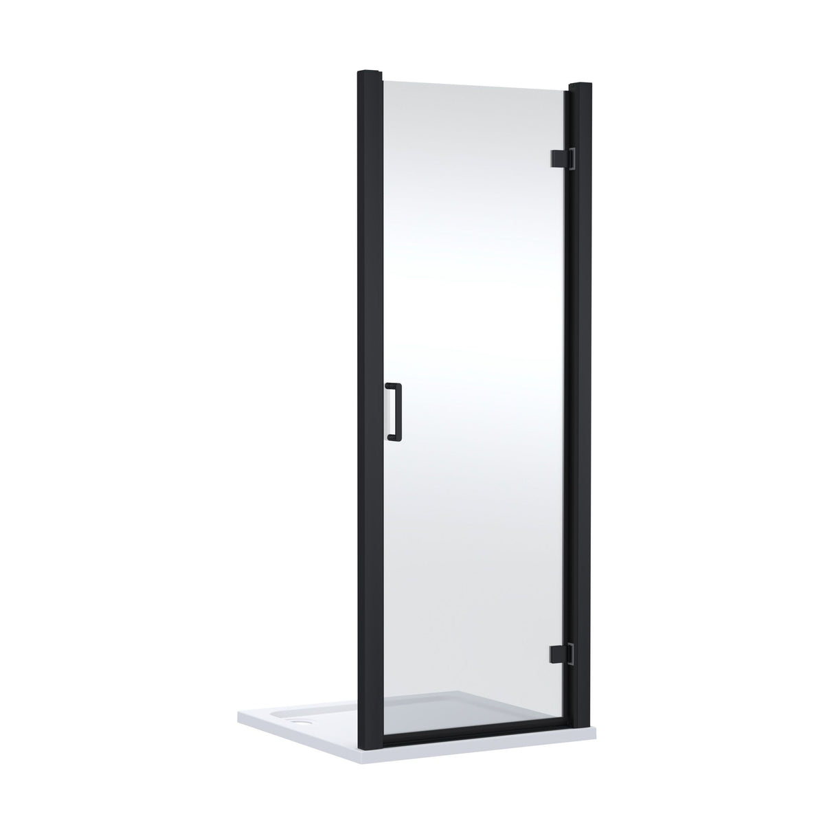 [BELUHD80BP-E8] Ellenhall 8mm Toughened Safety Glass Hinged Shower Door, 1900mm Height - Choice of Size and Finish - Cutout