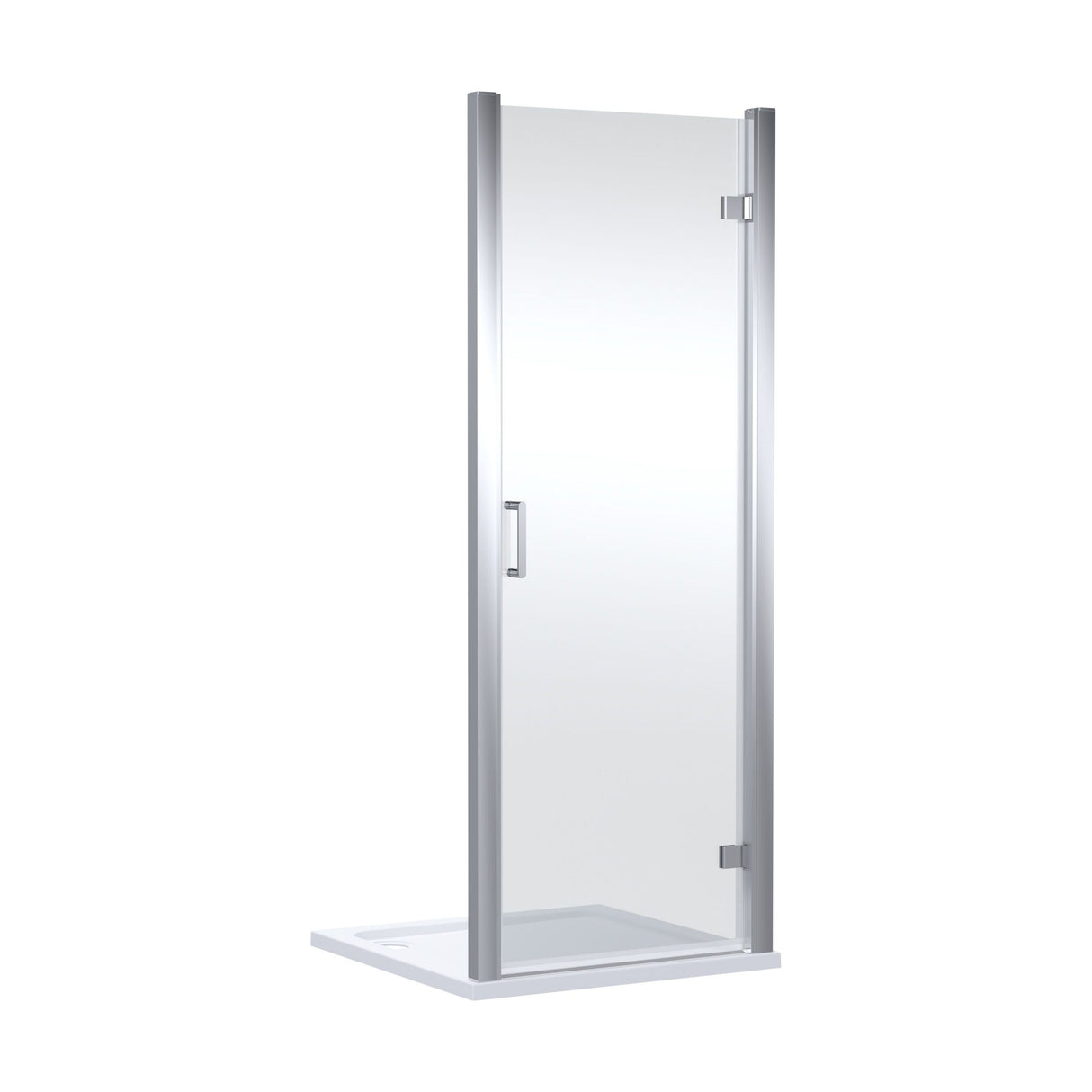 [BELUHD90-E8] Ellenhall 8mm Toughened Safety Glass Hinged Shower Door, 1900mm Height - Choice of Size and Finish - Cutout