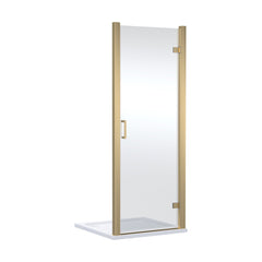 [BELUHD90BB-E8] Ellenhall 8mm Toughened Safety Glass Hinged Shower Door, 1900mm Height - Choice of Size and Finish - Cutout