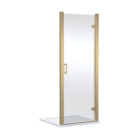 [BELUHD90BB-E8] Ellenhall 8mm Toughened Safety Glass Hinged Shower Door, 1900mm Height - Choice of Size and Finish - Cutout