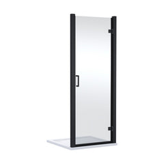 [BELUHD90BP-E8] Ellenhall 8mm Toughened Safety Glass Hinged Shower Door, 1900mm Height - Choice of Size and Finish - Cutout