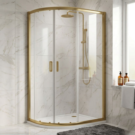 [BELUQ128BB-E8] Ellenhall 8mm Glass Offset Quadrant Shower Enclosure, 1900mm Height - Choice of Colour - Silo