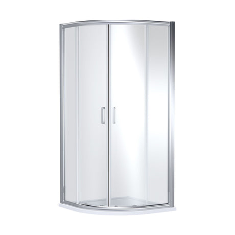 [BELUQ9-E8] Ellenhall 8mm Toughened Safety Glass Quadrant Shower Enclosure, 1900mm Height - Choice of Finish - Cutout