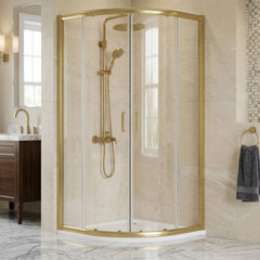 [BELUQ9BB-E8] Ellenhall 8mm Toughened Safety Glass Quadrant Shower Enclosure, 1900mm Height - Choice of Finish - Silo