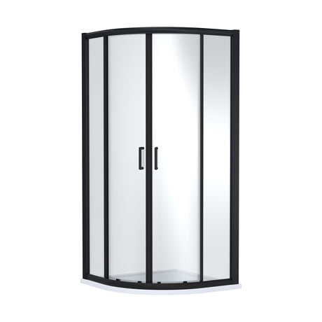 [BELUQ9BP-E8] Ellenhall 8mm Toughened Safety Glass Quadrant Shower Enclosure, 1900mm Height - Choice of Finish - Cutout