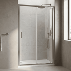 [BELUSL12-E8] Ellenhall 8mm Toughened Safety Glass Sliding Shower Door, 1900mm Height - Choice of Size and Finish - Lifestyle 2