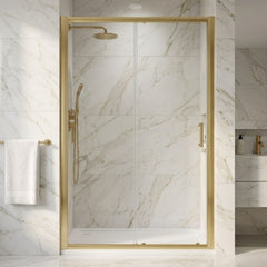 [BELUSL12BB-E8] Ellenhall 8mm Toughened Safety Glass Sliding Shower Door, 1900mm Height - Choice of Size and Finish - Silo
