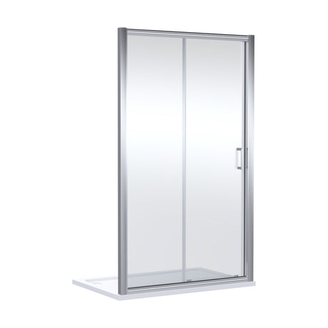 [BELUSL14-E8] Ellenhall 8mm Toughened Safety Glass Sliding Shower Door, 1900mm Height - Choice of Size and Finish - Cutout