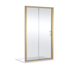 [BELUSL14BB-E8] Ellenhall 8mm Toughened Safety Glass Sliding Shower Door, 1900mm Height - Choice of Size and Finish - Cutout
