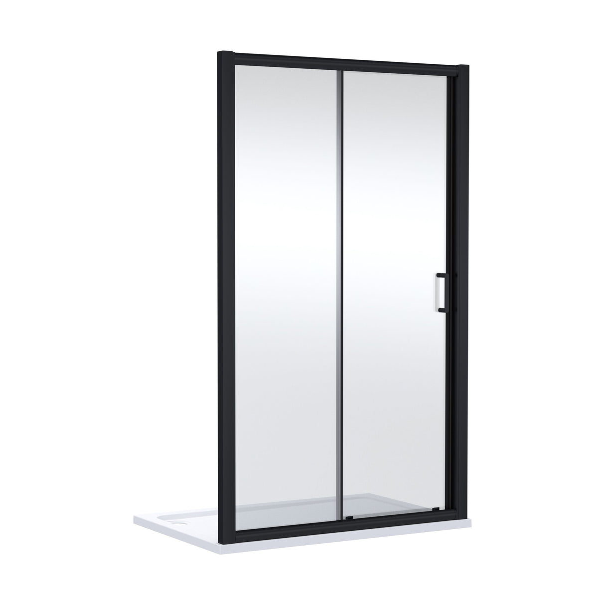 [BELUSL14BP-E8] Ellenhall 8mm Toughened Safety Glass Sliding Shower Door, 1900mm Height - Choice of Size and Finish - Cutout