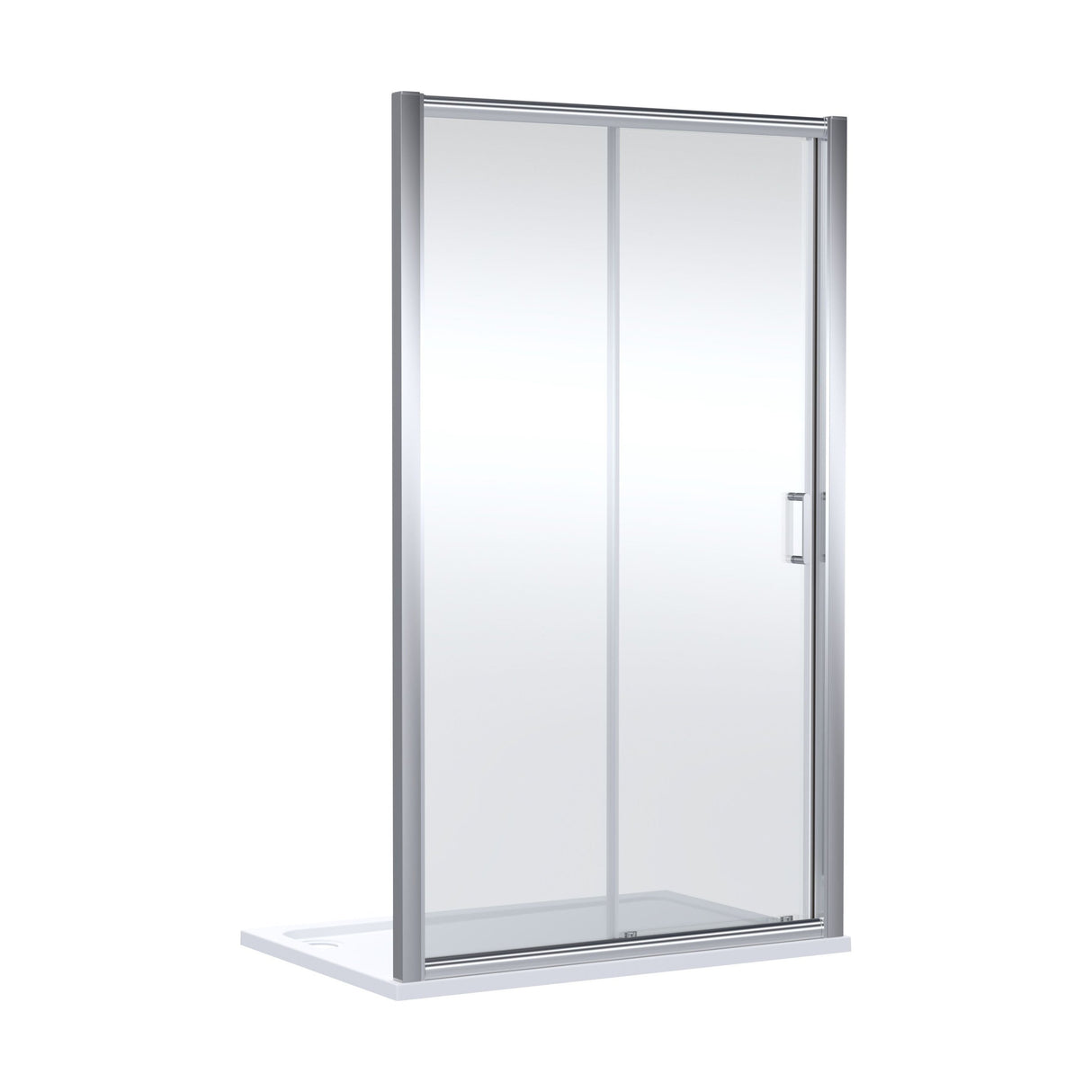 [BELUSL17-E8] Ellenhall 8mm Toughened Safety Glass Sliding Shower Door, 1900mm Height - Choice of Size and Finish - Cutout