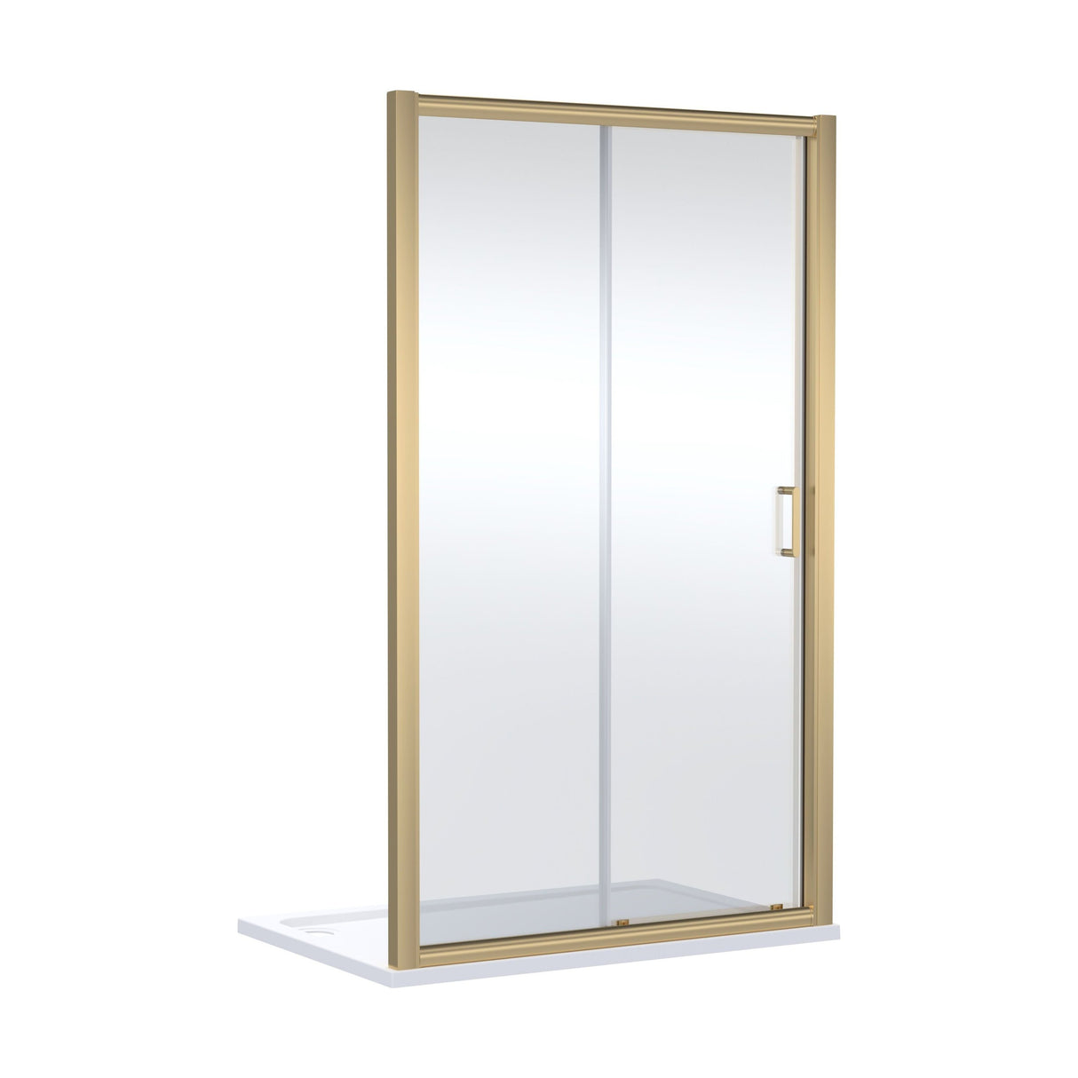 [BELUSL17BB-E8] Ellenhall 8mm Toughened Safety Glass Sliding Shower Door, 1900mm Height - Choice of Size and Finish - Cutout