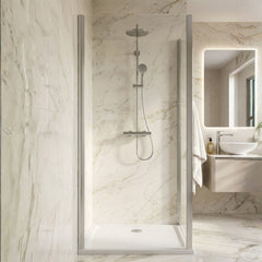 [BELUSP10-E8] Ellenhall 8mm Toughened Safety Glass Shower Side Panel, 1900mm Height - Choice of Size and Finish - Silo