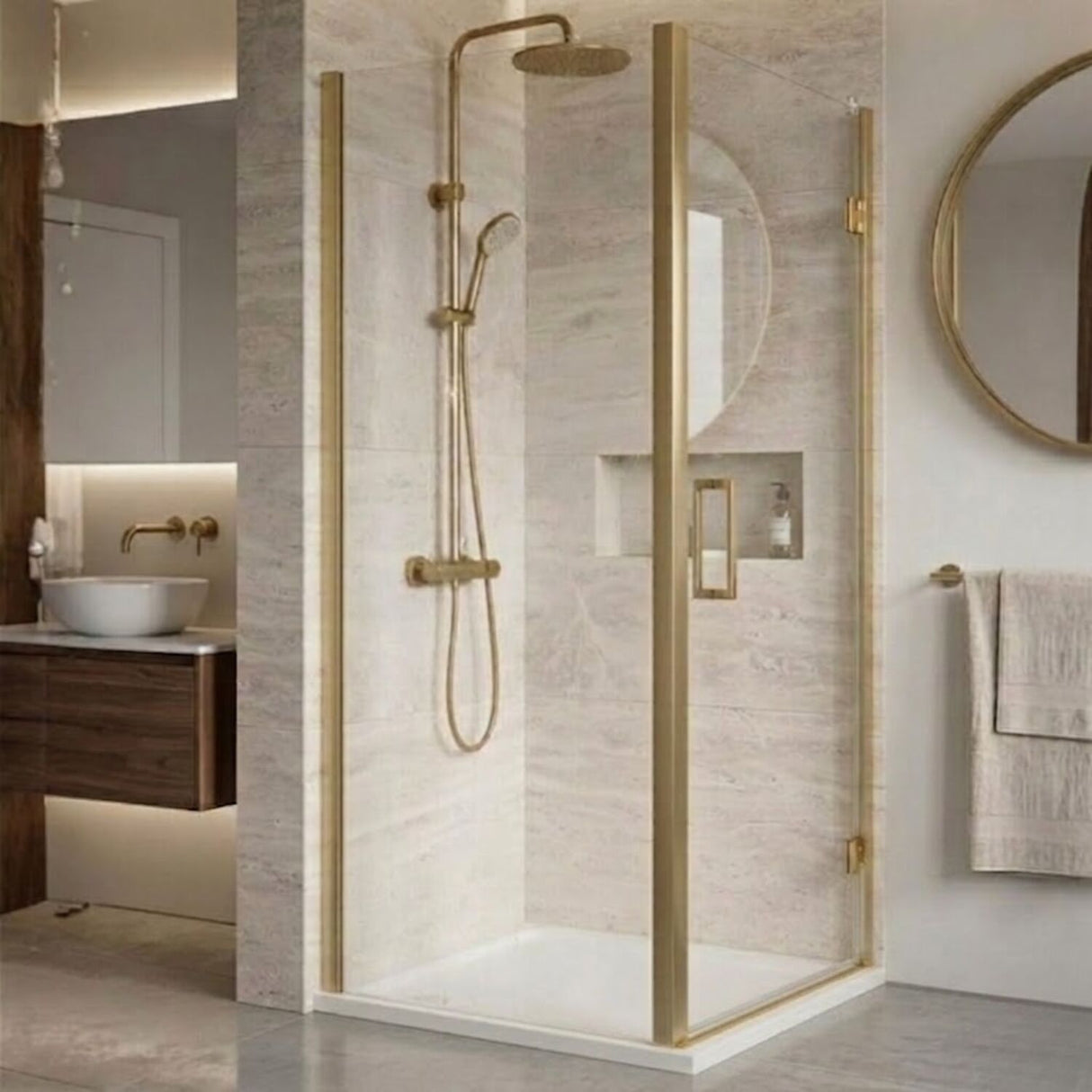[BELUSP10BB-E8] Ellenhall 8mm Toughened Safety Glass Shower Side Panel, 1900mm Height - Choice of Size and Finish - Silo