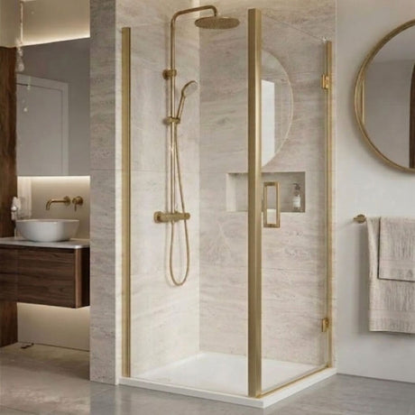 [BELUSP10BB-E8] Ellenhall 8mm Toughened Safety Glass Shower Side Panel, 1900mm Height - Choice of Size and Finish - Silo
