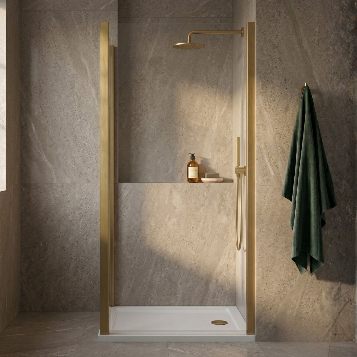 [BELUSP80BB-E8] Ellenhall 8mm Toughened Safety Glass Shower Side Panel, 1900mm Height - Choice of Size and Finish - Silo