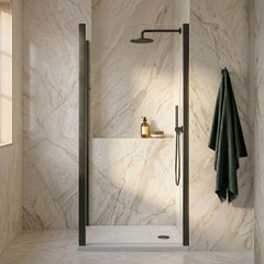 [BELUSP80BP-E8] Ellenhall 8mm Toughened Safety Glass Shower Side Panel, 1900mm Height - Choice of Size and Finish - Silo