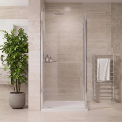 [BELUSP90-E8] Ellenhall 8mm Toughened Safety Glass Shower Side Panel, 1900mm Height - Choice of Size and Finish - Silo