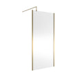 [BEOF1000BB] Balterley Contemporary Bathroom 8mm Glass Outer Framed Wetroom Screen with Support Bar, Brushed Brass, 1950 x 1000 x 14mm - Cutout