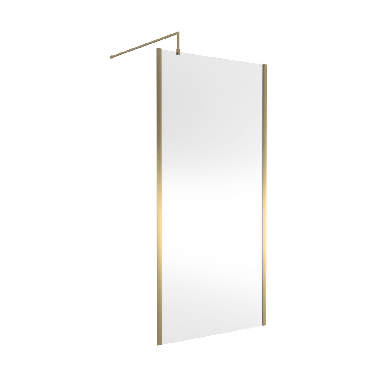 [BEOF1000BB] Enson 8mm Toughened Safety Glass Outer Frame Wetroom Screen with Support Arm, H: 1950mm, Choice of Size and Colour - Cutout