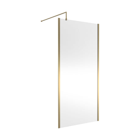 [BEOF1000BB] Enson 8mm Toughened Safety Glass Outer Frame Wetroom Screen with Support Arm, H: 1950mm, Choice of Size and Colour - Cutout