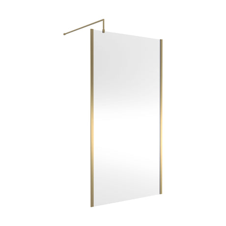 [BEOF1100BB] Enson 8mm Toughened Safety Glass Outer Frame Wetroom Screen with Support Arm, H: 1950mm, Choice of Size and Colour - Cutout