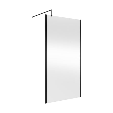 [BEOF1100MB] Enson 8mm Toughened Safety Glass Outer Frame Wetroom Screen with Support Arm, H: 1950mm, Choice of Size and Colour - Cutout