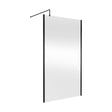 [BEOF1200MB] Balterley Contemporary Bathroom 8mm Glass Outer Framed Wetroom Screen with Support Bar, Matt Black, 1950 x 1200 x 14mm - Cutout