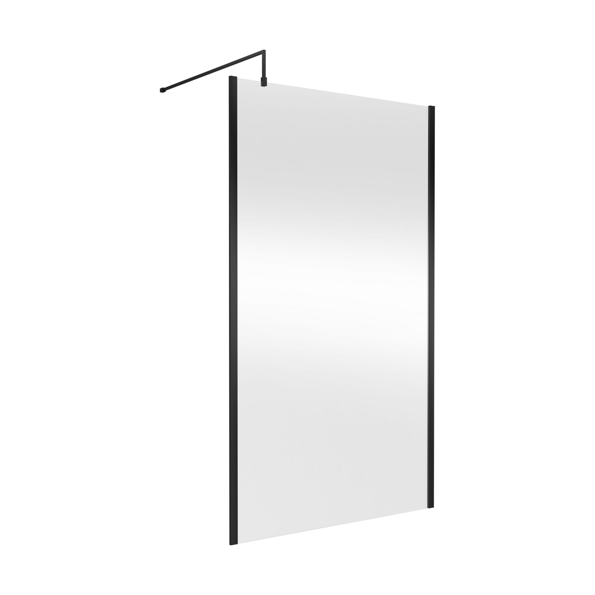 [BEOF1200MB] Enson 8mm Toughened Safety Glass Outer Frame Wetroom Screen with Support Arm, H: 1950mm, Choice of Size and Colour - Cutout