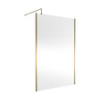 [BEOF1400BB] Balterley Contemporary Bathroom 8mm Glass Outer Framed Wetroom Screen with Support Bar, Brushed Brass, 1950 x 1400 x 14mm - Cutout