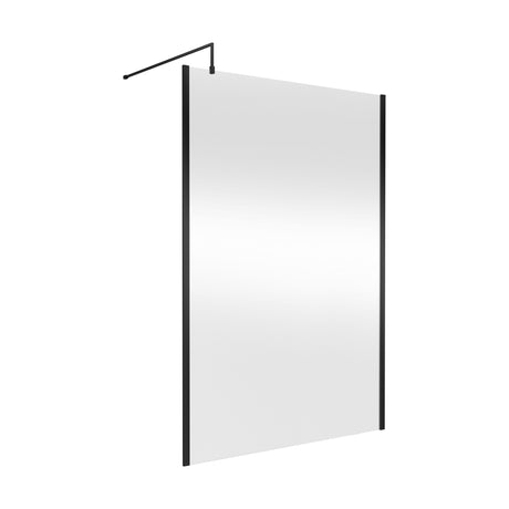 [BEOF1400MB] Enson 8mm Toughened Safety Glass Outer Frame Wetroom Screen with Support Arm, H: 1950mm, Choice of Size and Colour - Cutout