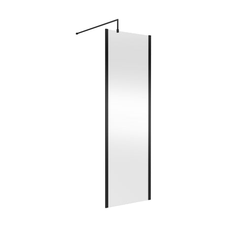 [BEOF700MB] Enson 8mm Toughened Safety Glass Outer Frame Wetroom Screen with Support Arm, H: 1950mm, Choice of Size and Colour - Cutout