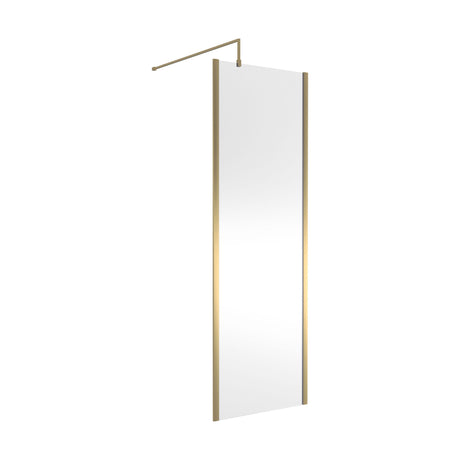 [BEOF760BB] Enson 8mm Toughened Safety Glass Outer Frame Wetroom Screen with Support Arm, H: 1950mm, Choice of Size and Colour - Cutout