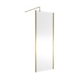 [BEOF800BB] Balterley Contemporary Bathroom 8mm Glass Outer Framed Wetroom Screen with Support Bar, Brushed Brass, 1950 x 800 x 14mm - Cutout