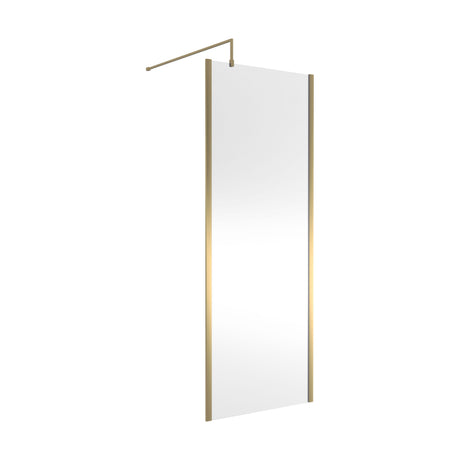 [BEOF800BB] Enson 8mm Toughened Safety Glass Outer Frame Wetroom Screen with Support Arm, H: 1950mm, Choice of Size and Colour - Cutout