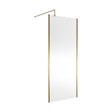 [BEOF900BB] Balterley Contemporary Bathroom 8mm Glass Outer Framed Wetroom Screen with Support Bar, Brushed Brass, 1950 x 900 x 14mm - Cutout