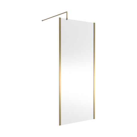 [BEOF900BB] Enson 8mm Toughened Safety Glass Outer Frame Wetroom Screen with Support Arm, H: 1950mm, Choice of Size and Colour - Cutout