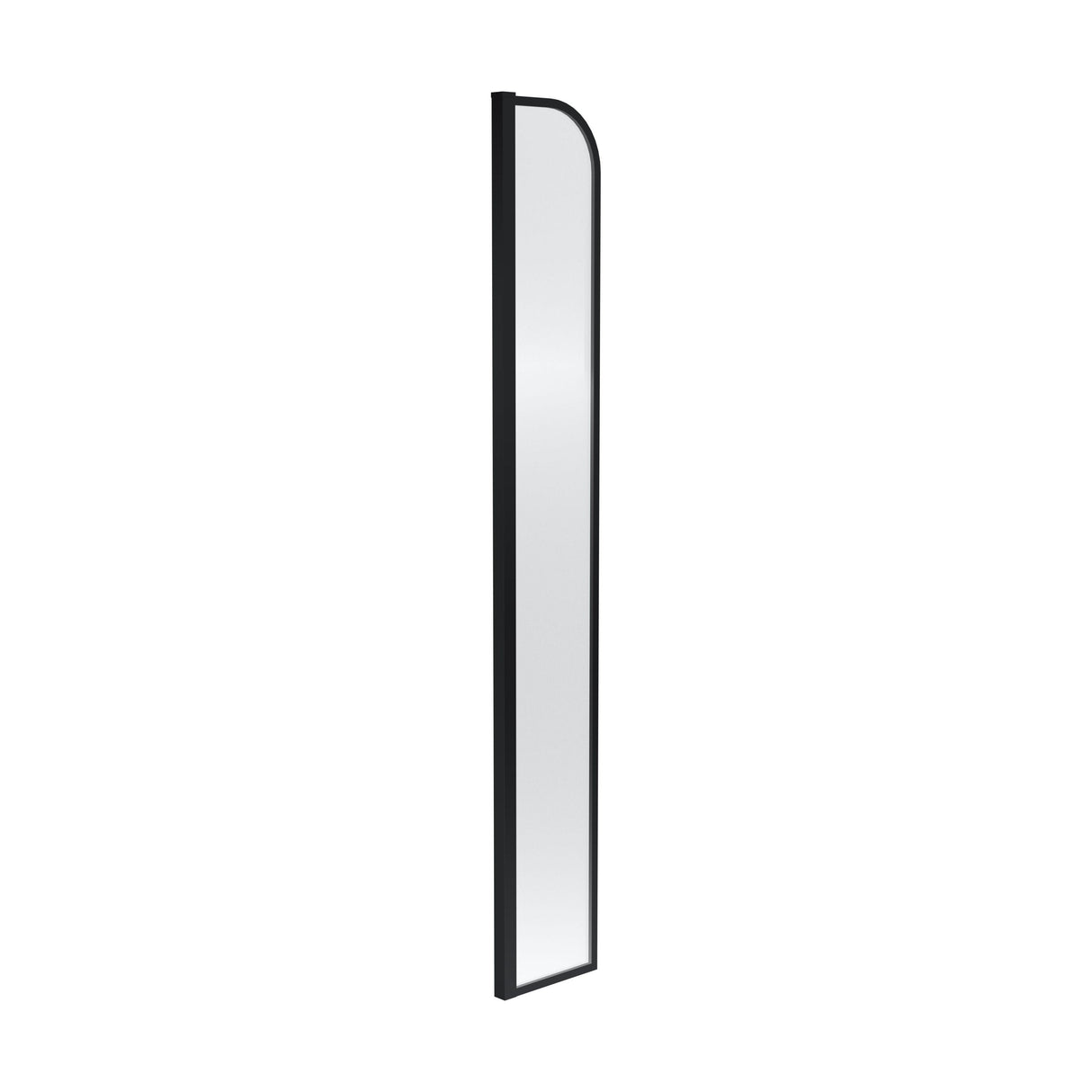 [BERBP215] Balterley Contemporary Bathroom 8mm Glass Arched Wetroom Return Screen, Matt Black, 1559 x 230 x 30mm - Cutout