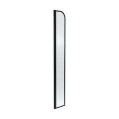 [BERBP215] Balterley Contemporary Bathroom 8mm Glass Arched Wetroom Return Screen, Matt Black, 1559 x 230 x 30mm - Cutout