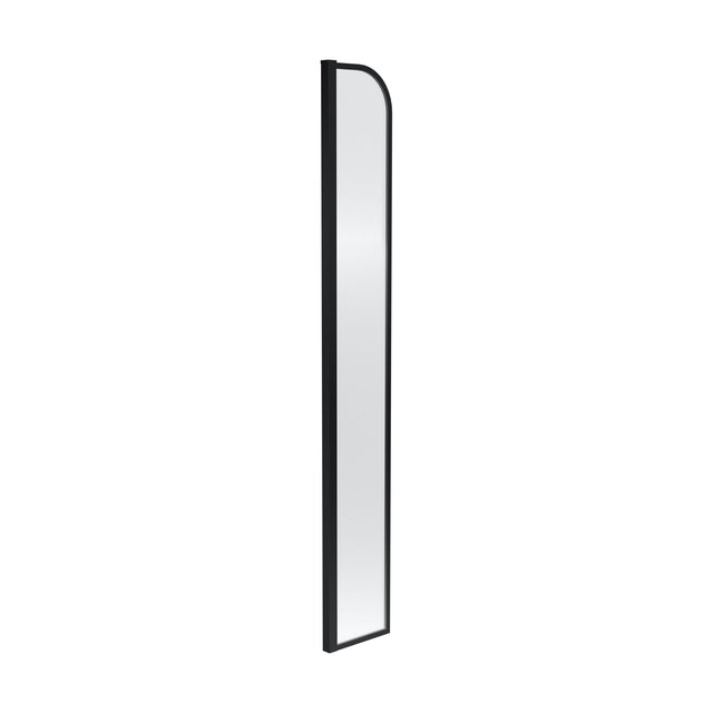 [BERBP215] Balterley Contemporary Bathroom 8mm Glass Arched Wetroom Return Screen, Matt Black, 1559 x 230 x 30mm - Cutout
