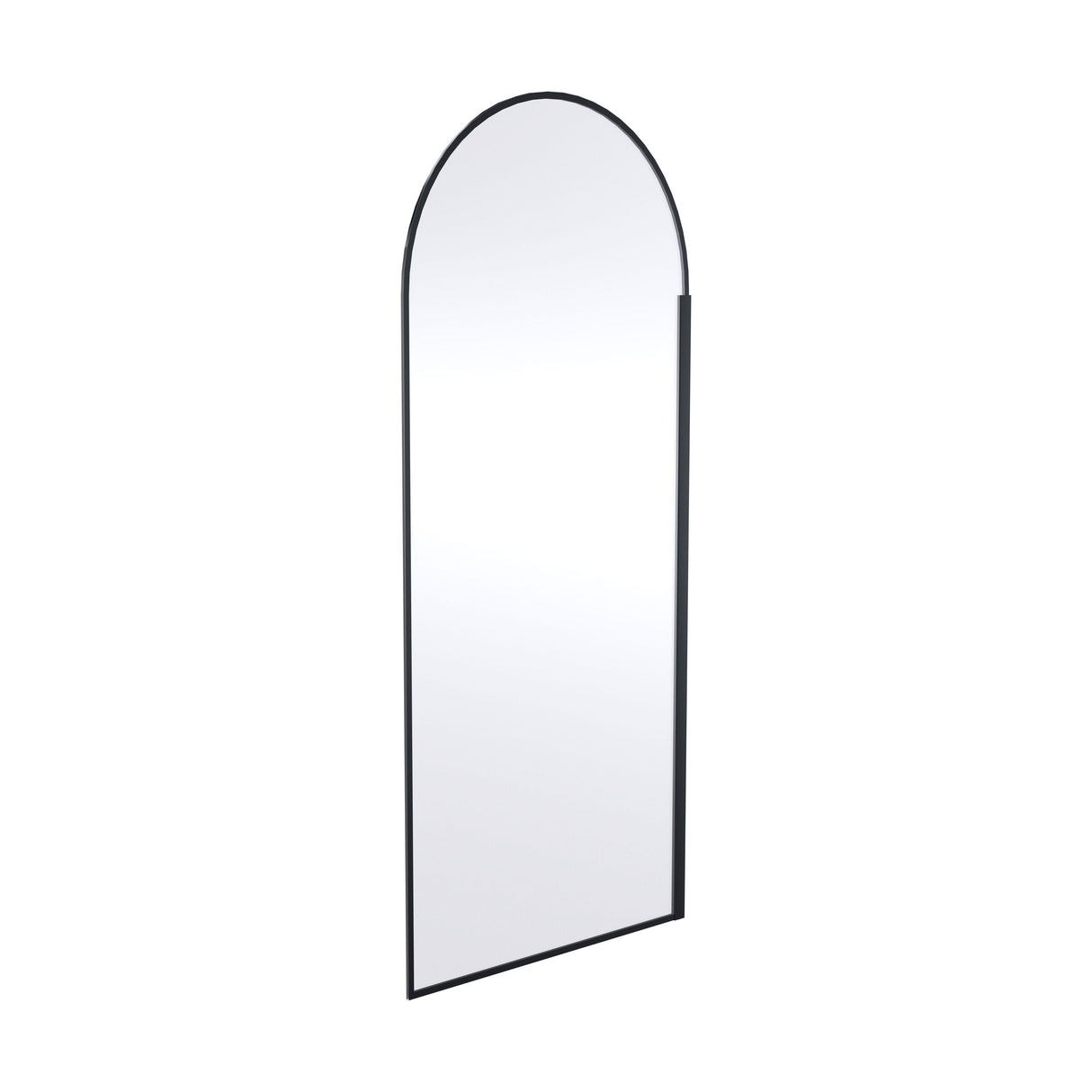 [BERBP90] Ravenshall Contemporary Bathroom 8mm Glass Arched Wetroom Screen, Matt Black, Choice of Size - Cutout