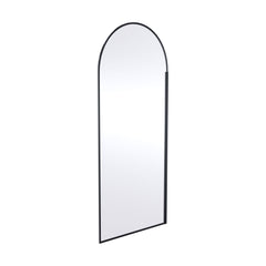 [BERBP90] Ravenshall Contemporary Bathroom 8mm Glass Arched Wetroom Screen, Matt Black, Choice of Size - Cutout